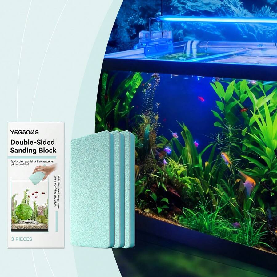 Miếng bọt biển chà nhám hai mặt, miếng bọt biển vệ sinh bể cá đa chức năng, dụng cụ làm sạch tẩy cặn có thể tái sử dụng - A - Xem 1