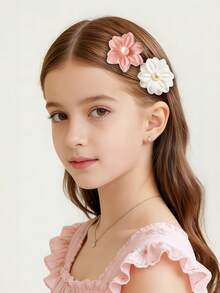 8 pièces/set Pinces à cheveux pour filles, barrettes élégantes à fleurs de perles roses et blanches, accessoires de cheveux mignons et doux pour les vacances à la plage, convenant pour les voyages, les fêtes de plage, les anniversaires et le port quotidien - Multicolore - Voir 4