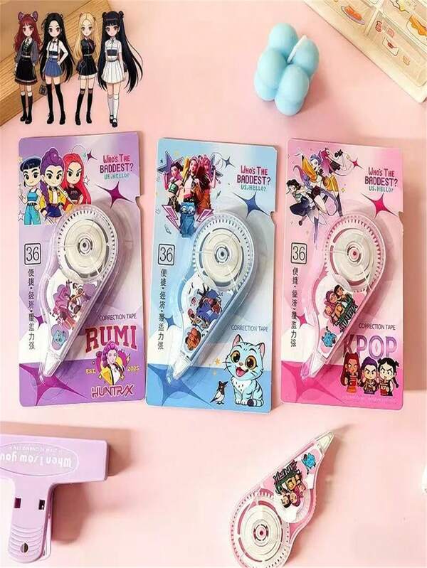 Hasbro 1 cuộn băng xóa hình Nữ hoàng phù thủy hoạt hình - Phiên bản hoạt hình dễ thương - Đồ dùng học tập mới - Quà tặng học sinh