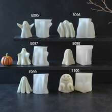 Khuôn silicon làm nến thơm hình ma Halloween, nến thủ công tự làm, quà tặng ma quái, khuôn thạch cao và nhựa. - Lễ hội Halloween - Xem 1