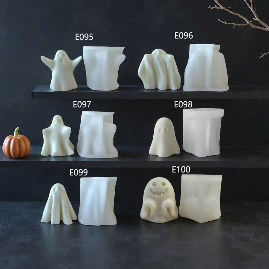 Khuôn silicon làm nến thơm hình ma Halloween, nến thủ công tự làm, quà tặng ma quái, khuôn thạch cao và nhựa. - Lễ hội Halloween - Xem 1