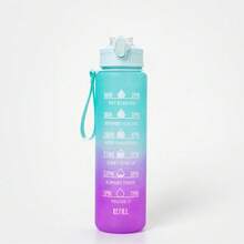 Gradient Color Motivational Water Bottle - With Time Scale, Leak-Proof, Includes Cute Stickers! Keep Hydrated And Motivated - Multicolor - View 6