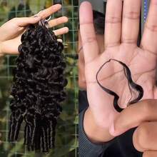 CEXXY Braided Human Hair Extensions In A Bohemian Style – Carefully Crafted From 100% Real Human Hair. This Extension Product Consists Of Naturally Curly Burmese Hair. Specifications: 50 Grams / 40 Pairs. - Natural Black - View 12
