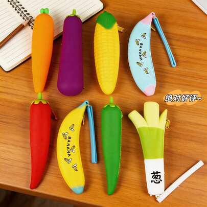 1pc Multifunctional Pencil Case, Can Be Used To Store Pens, Rulers, Notes And Other Stationery. Also Suitable As A Small Cosmetic Bag, Great For Back To School, Birthday, Holiday Gifts
