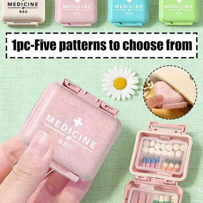 Hộp đựng thuốc bằng rơm lúa mì hai lớp, 6 ngăn, màu bánh macaron đáng yêu, phù hợp cho người lớn, người cao tuổi, phụ huynh và người đi du lịch. Cũng có thể dùng làm hộp đựng thuốc viên và vitamin. Một món quà Phục Sinh hoặc Ngày của Mẹ hoàn hảo. Một hộp đựng thuốc đa chức năng.