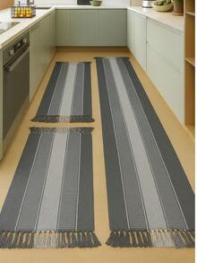Kitchen Mat Set 3 Pieces: Runner + 2 Mats - Silver - View 1
