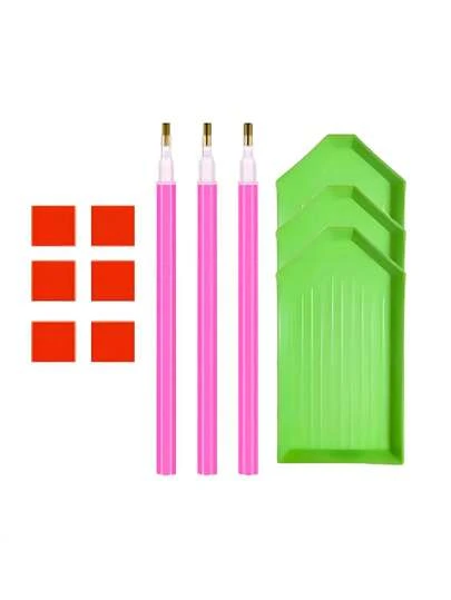 12 bút vẽ tranh đính đá 5D, bút thêu đá màu hồng, thích hợp cho tranh đính đá DIY thủ công.