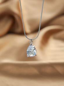 1 chiếc dây chuyền mặt đá Zirconia sang trọng tối giản, kiểu dáng dây rắn, thích hợp đeo hàng ngày, là món quà tuyệt vời dành cho phụ nữ, bé gái, nhân dịp Ngày của Mẹ, Ngày Nhà giáo, Lễ Tạ ơn, Ngày Valentine. - Nhiều màu - Xem 4