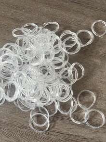 200/100 chiếc băng đô mini bằng cao su, đường kính 1.5cm, trong suốt, co giãn, thích hợp cho tóc tết, tóc đuôi ngựa, tóc có râu và tóc dreadlock nhỏ, kiểu tóc cưới, v.v. - trắng - Xem 4