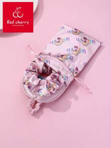 1pc Scrunchie, 1pc Eye Mask, 1pc Storage Pouch - Polyester Fabric Unicorn Printed Cute Hair Accessory Set For Daily Use - Multicolor - View 4