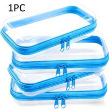 Hard Transparent Zipper Storage Bag, Plastic Pencil Case, Clear Storage Box, Suitable For Cosmetics, Snacks, Building Blocks, Puzzles - Multicolor - View 24