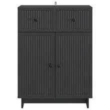vidaXL Buffet avec tiroir Noir 66 x 34,5 x 90 cm Bois d'ingénierie - Noir - Voir 4