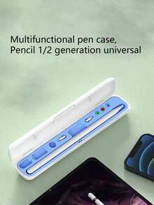 1件電容式觸控筆配件組 - 筆袋、筆尖蓋、轉接器，相容於 Apple Pencil 第1代/第2代 (不含 Apple Pencil 及配件) - 藍色 - 查看 4