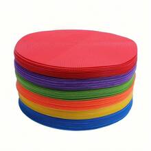 60 pièces Marqueurs de sol plats de 12 cm, marqueurs de repère plats pour l'entraînement de soccer, marqueurs de terrain de tennis, fournis avec un sac à filet carré - Multicolore - Voir 8