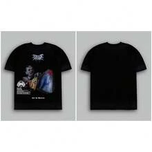 DARCSPORT American-Style  Retro T-Shirt For Couples, Men's Top, Pure Cotton Loose-Fit Round-Neck T-Shirt - T251009 Màu đen - Xem 10