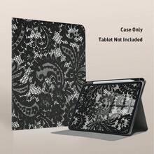 1 件装翻盖平板电脑保护套，带笔槽，兼容华为 Matepad SE 11/Matepad 11/Matepad 11.5S/Matepad 10.4 英寸/Matepad Pro 11 英寸/12.2 英寸/Matepad Air 12 英寸，蕾丝花卉图案；兼容荣耀 Pad 8/9/10、荣耀 GT 11.5 英寸/X7/X8A/X9/X8Pro/X9Pro/V9/V8 Pro；适用于小米、苹果第十代/11 2025 (A16)、A9/A9+/A11/S11/S10 FE - 彩色 - 查看 5