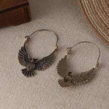 Pendientes de metal con águila vintage, joyería animal para mujeres, accesorios personalizados para uso diario, fiesta, transporte, estilo vintage en capas - Dorado - Ver 2