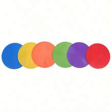 60 pièces Marqueurs de sol plats de 12 cm, marqueurs de repère plats pour l'entraînement de soccer, marqueurs de terrain de tennis, fournis avec un sac à filet carré - Multicolore - Voir 6