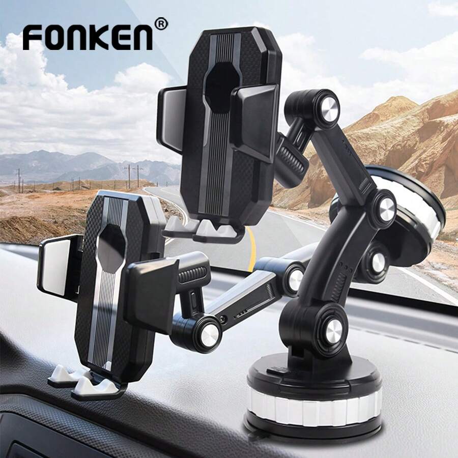 Giá đỡ điện thoại trên ô tô, gắn bằng giác hút, có thể điều chỉnh và xoay 360°