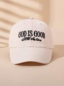 1 pieza Gorra de béisbol "Dios siempre es bueno" bordada para bebés y niños pequeños, sombrero de sol de algodón suave y ajustable adecuado para ocasiones religiosas y uso diario - 1PC - Ver 8
