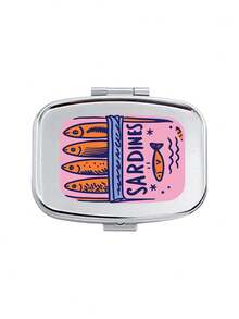 Caja de píldoras vintage de sardina, estuche de píldoras mini con compartimentos, contenedor de almacenamiento compacto ideal para el hogar, los viajes, el bolsillo y la billetera, una opción de regalo única para un almacenamiento conveniente de medicamentos en el hogar - Multicolor - Ver 12