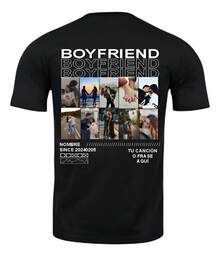 Girlfriend Boyfriend T-Shirt Custom Design - Black - View 1