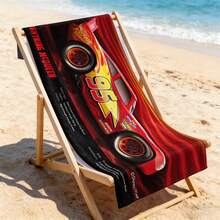 Khăn tắm biển Disney Lightning McQueen, thiết kế xe đua ngọn lửa đỏ, khăn tắm siêu mềm cho mùa hè, bãi biển và du lịch. - A - Xem 6