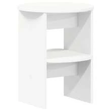 vidaXL Meuble d'appoint 2 pcs Blanc Ø40 x 50 cm Bois d'ingénierie - Multicolore - Voir 4