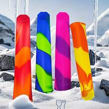 3pcs Colorful Silicone Popsicle Mold - DIY Ice Cream And Smoothie Maker, Suitable For Home Entertainment, Reusable Ice Pop Mold, Refreshing For Summer (Random Color) - Multicolor - View 10