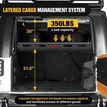 Nilight Interior Storage Rear Trunk Cargo Rack Basket Tray Interior Storage Luggage Carrier For 2007-2025 Wrangl JK JKU & JL JLU Unlimited 4-Door Hardtops - 40 X 21 X 4 Inche - View 8