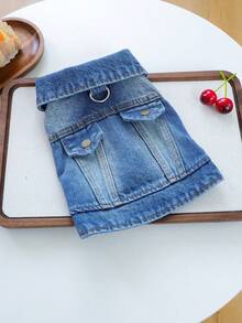 1 bộ quần áo cho thú cưng, quần áo cho chó nhỏ, áo khoác hai chân có thêu, trang phục cho chó bền và có thể giặt được, áo khoác hiện đại - Nhiều màu - Xem 12