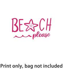 Bộ 2 túi xách tay lưới trong suốt màu đen hình trái tim, có chữ màu đỏ hồng "Beach Please", túi lưới, túi đựng mỹ phẩm trong suốt. - Nhiều màu - Xem 12