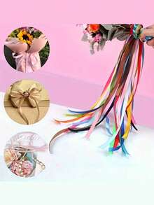 Colorful Ribbon - Multi-Purpose Bright Bows Suitable For Gift Wrapping, Celebration Decoration, Wedding And Birthday - Perfect For Projects And Balloon Displays, Holiday Decoration | Colorful Ribbon Set | Packaging Tape - Multicolor - View 2