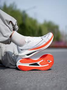 XTEP Men's Running Shoes 5th Generation, One-Piece Molded, Comfortable Shock-Absorbing Breathable Outdoor Running Shoes For Daily Commute And Road Running, 2026 Classic Casual Sports Shoes, 874219110036 Classic White/Black/Bright Orange - Classic White/black/bright Orange - View 1