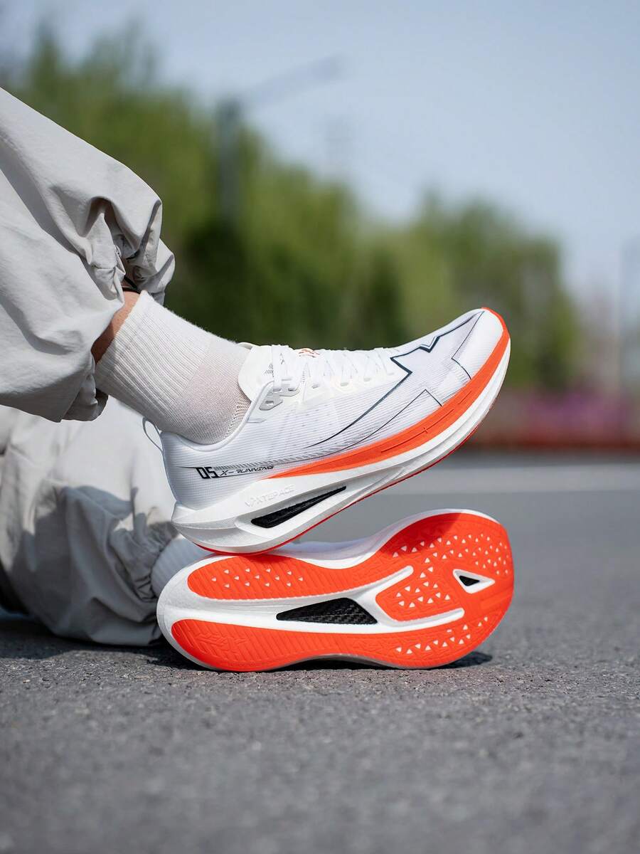 XTEP Men's Running Shoes 5th Generation, One-Piece Molded, Comfortable Shock-Absorbing Breathable Outdoor Running Shoes For Daily Commute And Road Running, 2026 Classic Casual Sports Shoes, 874219110036 Classic White/Black/Bright Orange - Classic White/black/bright Orange - View 1