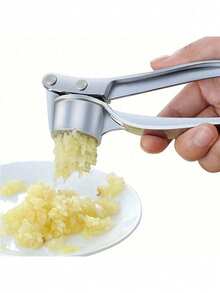 1pc Stainless Steel Garlic Press, Suitable For Garlic, Vegetables, Onions, Nuts, Durable And Easy To Use, Mini Grinder, Kitchen Gadget, Vegetable Slicer, Stainless Steel Structure, Applicable For Kitchen, Party And Gathering - View 6