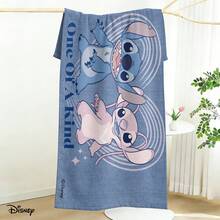 Khăn tắm biển Disney Lilo & Stitch - "Độc nhất vô nhị" với họa tiết Stitch và Thiên thần, thích hợp cho hồ bơi và bãi biển. - A - Xem 3