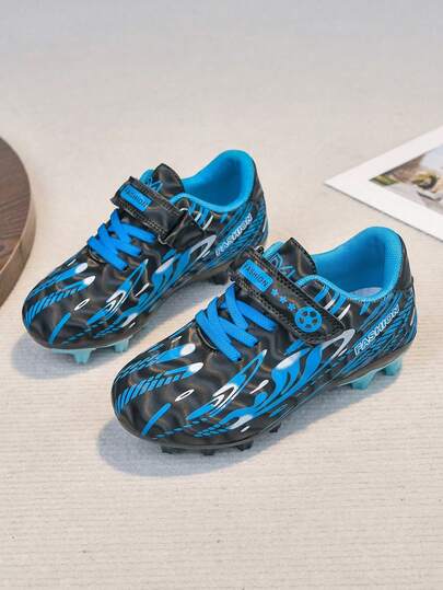 1 Pair Kids' Soccer Shoes, Boys/Girls Lightweight Breathable Non-Slip Training Football Shoes, Low-Top Comfortable Foot-Protective Durable Designed For Soccer Field