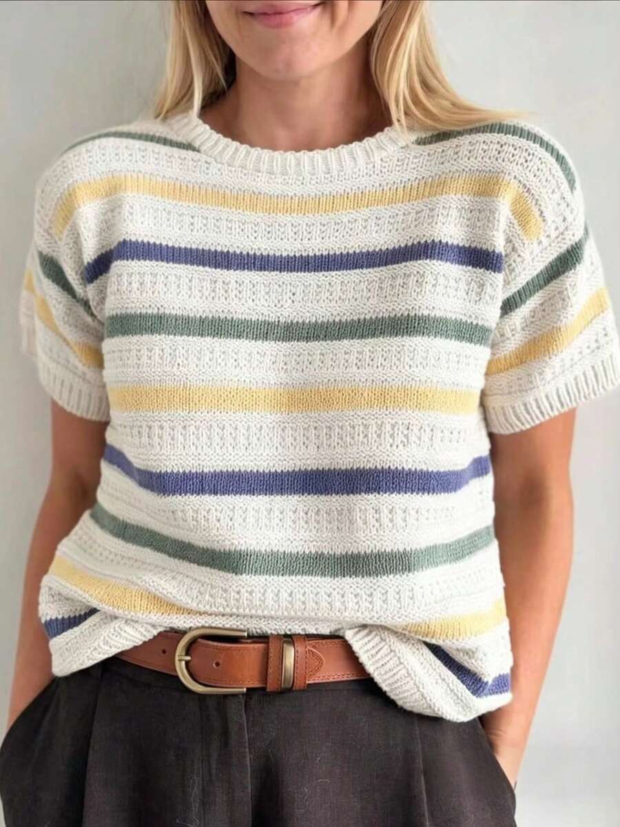 Blusas de punto blancas de verano para mujer - Blanco - Ver 1