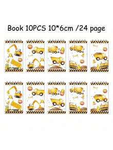 10 cuốn sổ tay hình xe xây dựng mới, sổ tay xoắn lò xo di động dành cho học sinh, sổ ghi nhớ mini chủ đề nơ. - xe kỹ thuật - Xem 6
