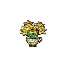 Broches femininos da série Flores Coloridas para mochilas, broches masculinos para roupas, alfinetes de liga de zinco com esmalte macio, acessórios de joalheria, presentes de Natal. - Ouro - Ver 23