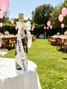 Newlywed Decorative Ribbon, Wedding Champagne Bottle Decorative Satin Ribbon - View 7