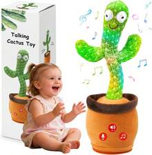 Baby Toys Dancing Talking Cactus Toy With Adjustable Volume, Boys Girls Gifts Interactive Singing Mimicking Repeating Cactus, For Toddlers 0-18 Months Christmas Birthday Easter Basket Stuffers - Volume Adjustable Cactus+Gift Box - View 11