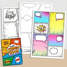 Blank Cartoon Comic Book, Children's Creative Doodle Drawing Book, Storyboard Notebook, DIY Comic Sketchbook - White - View 13