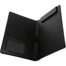 Portapapeles De Almacenamiento Pequeño De Pu Con Clip Para Documentos Facturas Y Orden De Caja Organizador  Para Oficina Restaurante 9.05X5.90X0.39In - Negro - Ver 9