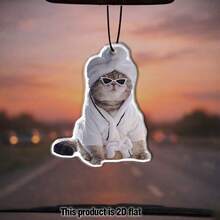 SepSky 2.76 Inch Bathrobe Cat Shaped Car Air Freshener Hanging Ornament, Long-Lasting Fragrance, Auto Interior Decor, Essential Home & Gift - Bathrobe Cat - View 8