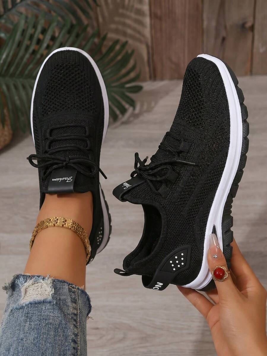 Breathable Mesh Sneakers For Men & Women, EVA Sole, Ankle Support, Lace-Up Low-Top Retro Shoes For Running, Tennis, Fitness & Halloween Daily Wear