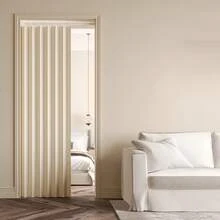 1pc Foldable Door Curtain, Thickened Fabric Room Divider, Waterproof Hook With Tie, Machine Washable, Minimalist Style, Easy Installation Blackout Partition Curtain - Multicolor - View 5