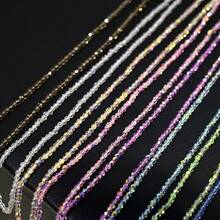 精致多彩人造水晶串珠颈链，波西米亚风细款彩色珠子锁骨链，韩式甜美风项链，适合女性、青少年女孩日常休闲派对佩戴的项链配饰 - 1 - 查看 9