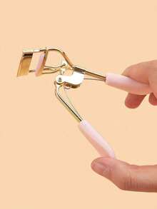 1pc Gold Eyelash Curler With 10pcs Refill Pads, Beauty Essential Tools Curling Lashes, Portable Eyelash Curler Home, Travel And Commercial Use, Suitable Both Men And Women - 粉紅色 - 查看 3